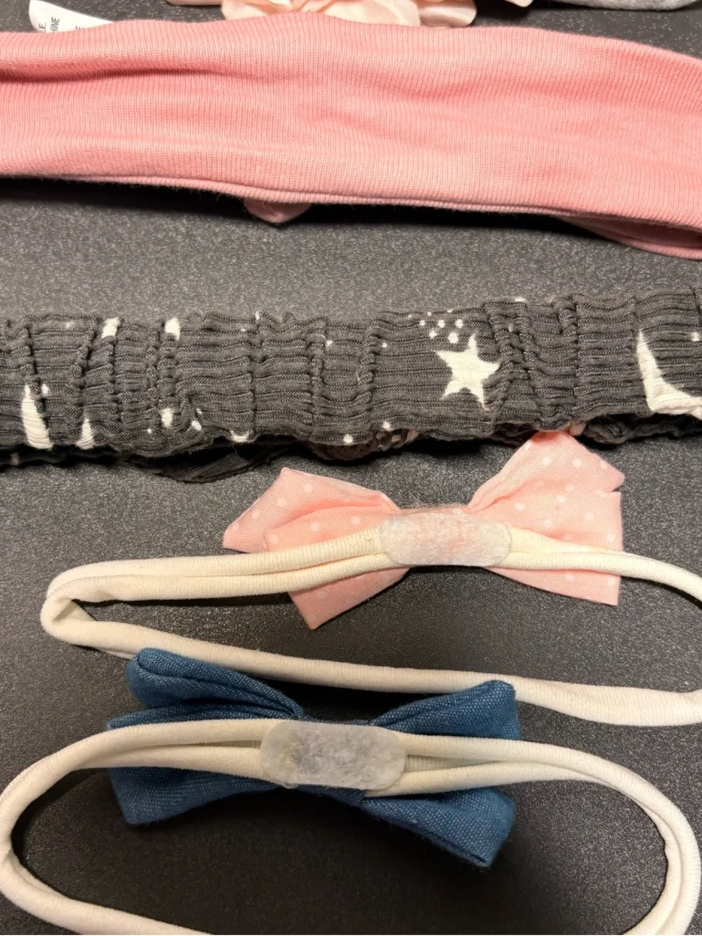 Girls' Floral & Bow Headband Set‎ - Pink, Gray, Blue, White